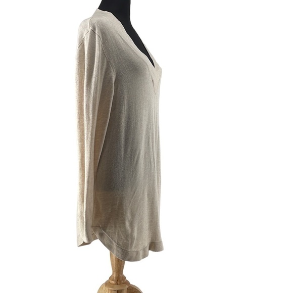 Part two cashmere wool long sleeve sweater v neck curved hem sz M - Picture 2 of 12